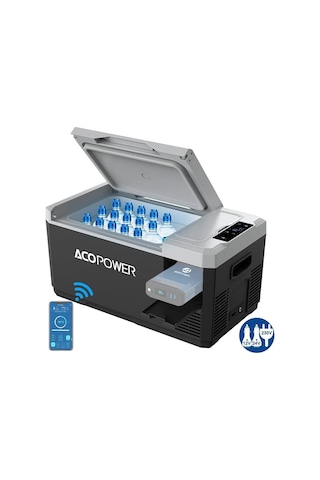 Acopower V18 12/24/220volt 18litre Kompresörlü Outdoor Oto Buzdolabı Akü Dahil Değildir Fr V18