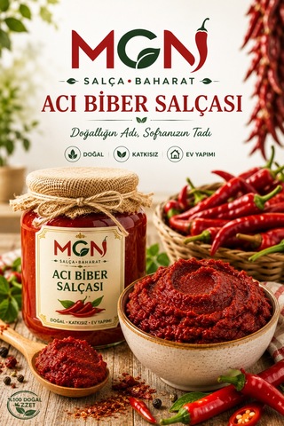 Ev Yapımı Güneş Kurusu Acı Biber Salçası 670 Gr.