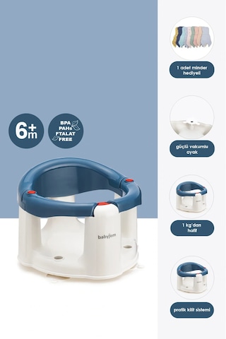 Babyjem Önden Açılır Mama Sandalye Oturağı Ve Minderi - 2 ' Li Set İndigo Mavi