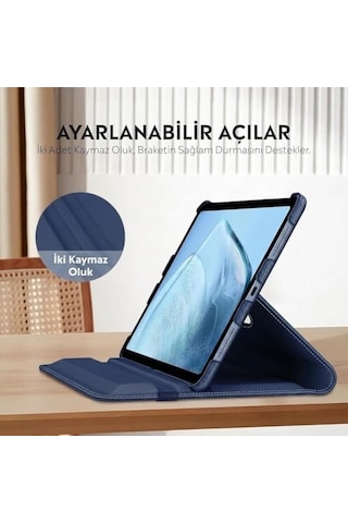 Apple İpad Yatay Ve Dikey Standlı 360 Derece Döner Tablet Kılıfı İpad 10.nesil 10.9/ipad A16 Lacivert