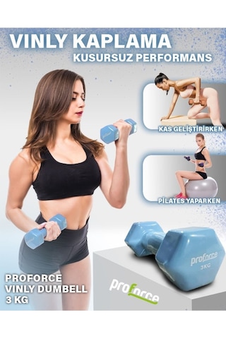 Proforce Vdb Dışı Vinil Kaplı Içi Çelik Döküm Ağırlık Dambıl 3 Kg