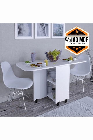 Oval Masa Açılır Katlanır Mdf