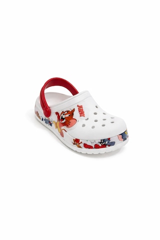 Solariz Unisex Tom Ve Jerry Figürlü Ortopedik Kaymaz Eva Taban Terlik Kırmızı Beyaz