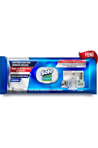 Solo Aquablock Cam Yüzeylere Özel Temizlik Havlusu 30 Yaprak Beyaz