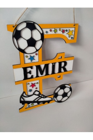 Kişiye Özel Çocuk Odası Kapı Süsü Turuncu - Beyaz