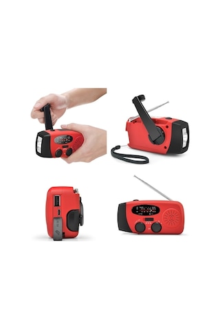 Tongxida Md-088 Kamp Feneri: Solar+dinamo+usb Şarj, Kırmızı, Yüksek Kapasiteli, Dış Mekan İçin Kırmızı