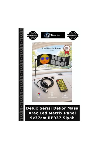 Delux Serisi Dekor Masa Araç Led Matrix Panel 9x37cm Rp937 Siyah
