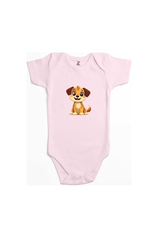 Zepplin Giyim Şirin Köpek Pembe Bebek Body Zıbın