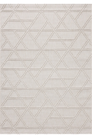 Alba Krem Geometrik Çizgili Tozumaz Salon Koridor Balkon Teras Bahçe Oturma Odası Halısı 19241a Krem