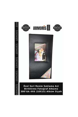 Özel Seri Resim Saklama Ani Biriktirme Fotoğraf Albümü 300'lük 4x6 10x15 Albüm Siyah