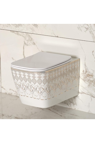 Et-y7032bk Asma Klozet Beyaz & Altın