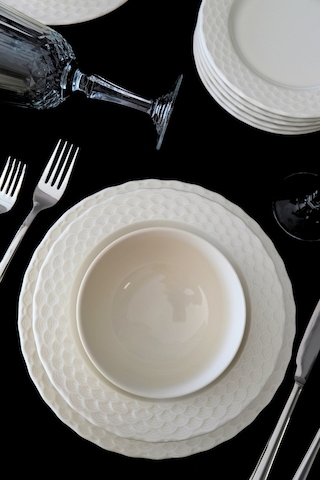 Porser Costa Transparan Yemek Takımı 6 Kişilik 24 Parça Cos24yk Krem