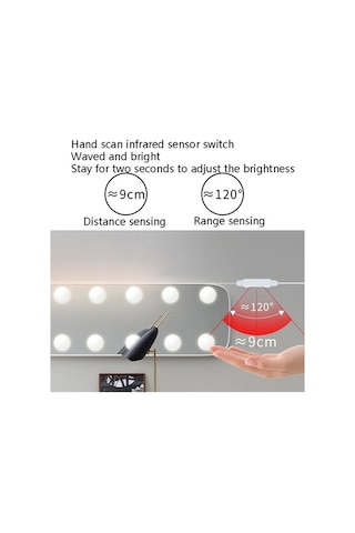 Novahub Led Makyaj Lambası Ayna Önü Güzellik Doldurma Işığı El Yüzeyi Lambası, 6 Ampul Güç Kaynağı Çok Renkli