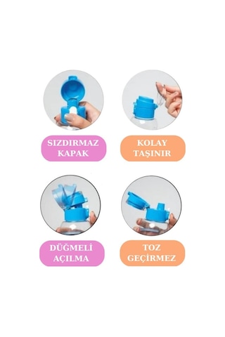 Flosoft Çift Renk Düğmeli Tüp Suluk, Okul Ve Sporcu Matarası, Motivasyonel Su Şişesi 750Ml Turuncu