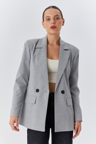 Mixray 4516 Kadın Bezayağı Blazer Ceket Gri