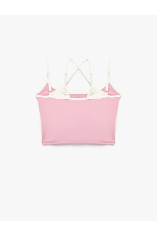 Koton Slim Fit İnce Askılı Crop Atlet Pembe 6sak30208nk Gül