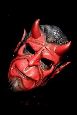 Halloween Maske Hellboy Kırmızı Boynozlu