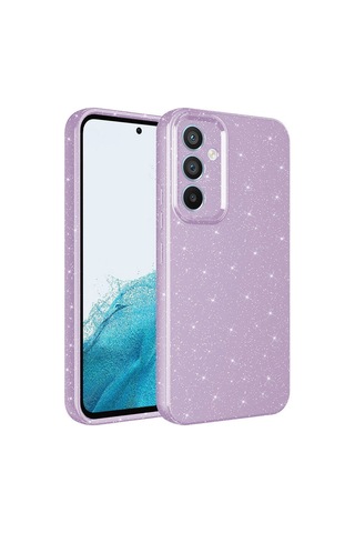 Galaxy A05s Kılıf Kamera Korumalı Simli Lüks Zore Koton Kapak Lila
