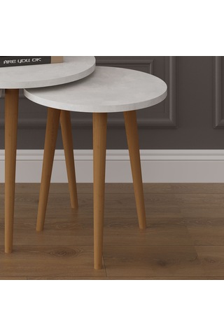 3 Lü Yuvarlak Zigon Sehpa Ahşap Ayaklı-sehpa01-retro Taş