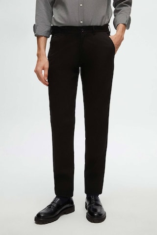D's Damat Ds Damat Slim Fit Siyah Armürlü Yan Beli Lastikli Esnek Likralı Yandan Cepli Chino Pantolon 2HCC3ORT20001 Siyah