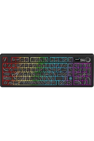Ak980 3 Modlu Hot-swap Tft Ekranlı Mekanik Oyun Klavyesi-8.000 Mah Batarya Dinamik Rgb