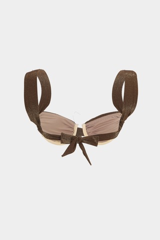Açelyaokcu Premium Askı Detaylı Themıs Fit Kadın Bikini Üstü Kahverengi