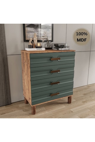 Comiet Zen 4 Çekmeceli Mdf Şifonyer Yeşil
