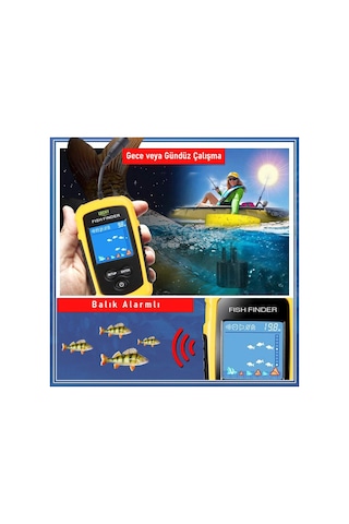 Valkyrie Lcd Renkli Ekran Taşınabilir Kablolu Balık Bulucu 100 M Nlik Aralığı Sonar Yankı Iskandil Balık Bulucu
