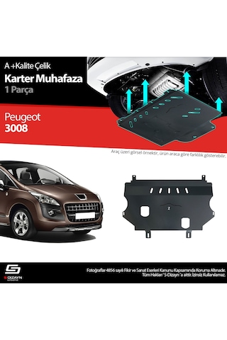 S-dizayn Peugeot 3008 Çelik Karter Muhafaza 2009-2016 A+ Kalite