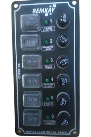 Tekne Sigorta Paneli, Karavan Sigorta Paneli, Switch Panel, 6'lı, 80x170mm