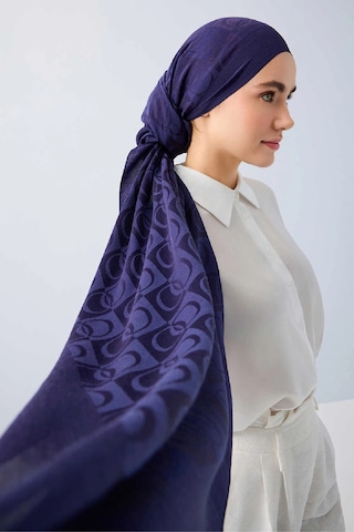 Imannoor İmannoor Dama Desen Lacivert Naia Pamuk Şal 70x200 241-3001-003 Lacivert