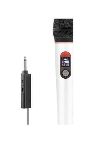 Kablosuz Uhf El Mikrofonu 6.35 Mm - Beyaz Hdx2790b Evimdeyokyok