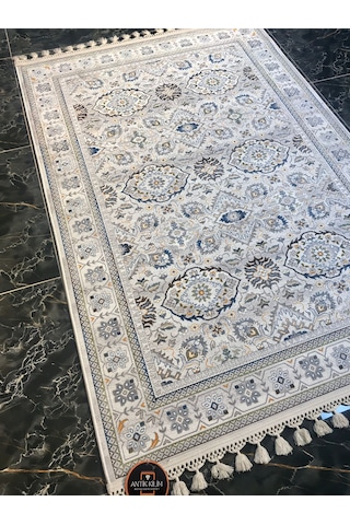 Modern Desenli Mavi Salon Kilimi-160 230 Cm- Açık Mavi