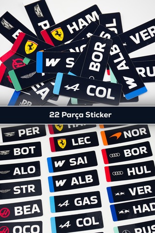 Motorsporları F1 Yarışçıları 2026 Lineup 22 Parça Sticker Paketi Kaliteli Su Geçirmez Etiket Seti Çok Renkli