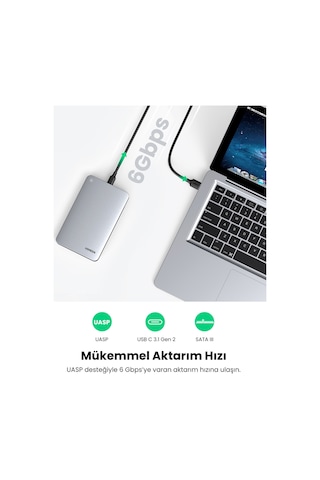 Ugreen Usb To Usb C Gen2 2,5'' Hard Disk Kutusu, 70498