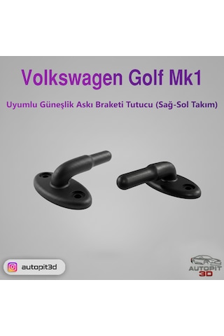 Volkswagen Golf Mk1 Uyumlu Güneşlik Askı Braketi Tutucu Sağ-sol Takım