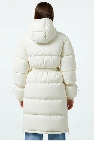 Lacoste Womens Down Fill Jacket Sabit Kapüşonlu Kaz Tüyü Kadın Parka Krem Krem