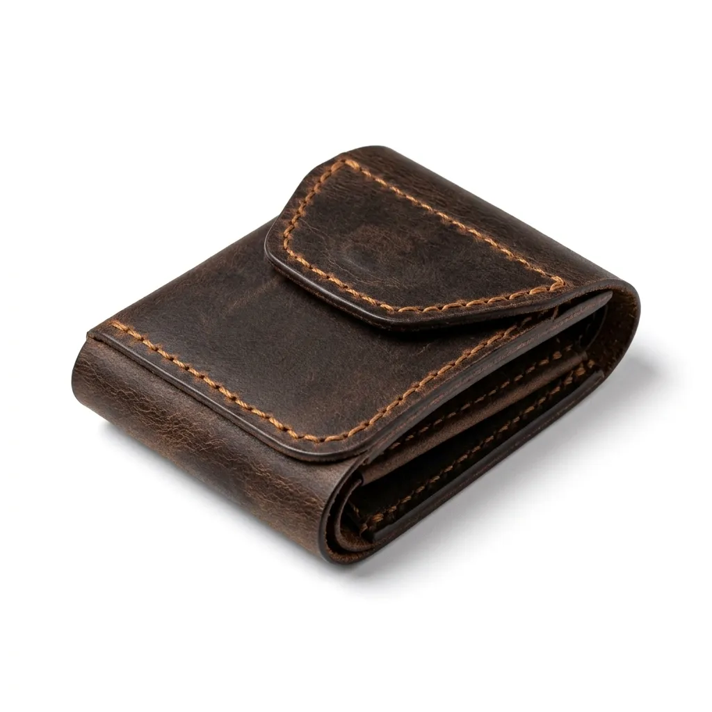 Natayleather %100 Hakiki Deri Compact Erkek Cüzdan Taba Renk - Viral Tasarım 7x10 Cm Mini Minimalist Dikey Cüzdan