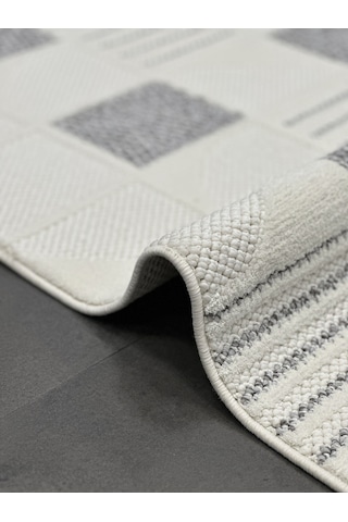 Woolen Halı Venis Bukle Halı 8804 Grı Renkli