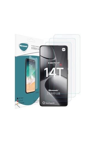 Screen Protector Glass Cam Ekran 3 Lü Paket 14t İle Uyumlu Ekran - Şeffaf
