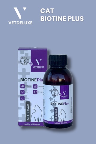 Vetdeluxe Biotine Kedi Tüy Dökülmesi Engelleyen Deri ve Tüy Sağlığı Damlası 100 ML