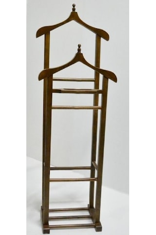 Dilsiz Uşak Çift Tepe Model Parlak Ceviz Askılık Kayın Torna Iske N11.163 Beyaz - Ceviz