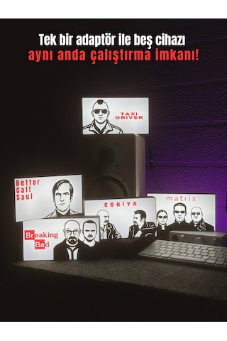 Masa Lambası - Saw Adaptörlü Dekoratif & Hediyelik Lamba Çok Renkli