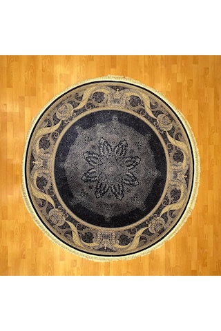 Aldora 200 X 200 Yuvarlak İpek Halı Lacivert