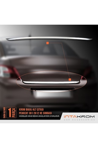 Peugeot 301 Formlu Krom Bagaj Alt Çıta Paslanmaz Çelik 2012 Ve Üz