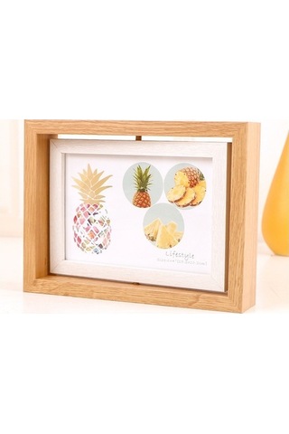 Tongxida Ahşap Döner Masa Fotoğraf Çerçevesi 8 İnç, Beyaz