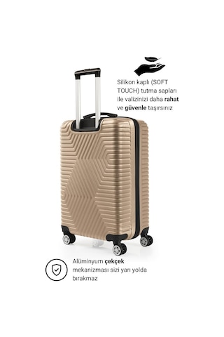 G&d Polo Suitcase Abs Kabin Ve Orta Boy Gold 2'li Valiz Seti 600.06-set-ok Altın
