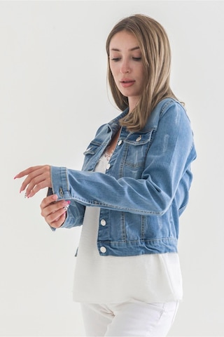 Bold & Young Power Streç Yıpratmalı Bleach Washing Denim Ceket Sky Blue Mavi