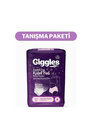 Giggles Külot Ped 52-100 Bel Ölçüsü 360 Esnek Beden Sızdırmaz Regl Gece Külodu 3 Paket 12 Adet