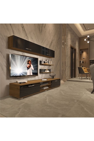 Decoraktiv Eko 5 Mdf Dvd Tv Ünitesi Tv Sehpası Pera - Siyah